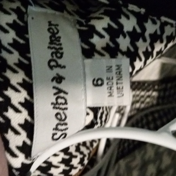 SHELBY & PALMER BLACK & WHITE HOUNDSTOOTH DRESS SIZE 6 - Picture 7 of 10